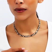 Balva Konsept Sevgililer Günü ve Tüm Özel Anlar İçin Natural Leopar Desenli Çok Şık Parıltılı Kolye