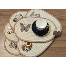 Patiska Tasarım Dtf Baskılı Jüt Kahve Sunumluk | El Yapımı Hasır Amerikan Servis | Leopar Desenli Kahve Servisi