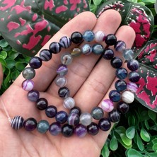 Küre Turkuaz-Mor Akik Taşı 8 mm