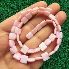 Kare Pembe Sedef Taşı 8 mm