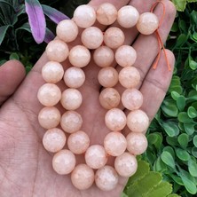 Fasetli Küre Açık Bej Akik Taşı 12 mm