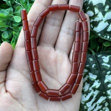 Silindir Karnelyan Akik Taşı 6X10 mm