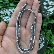 Kesik Silindir Gümüş Hematit Taşı 4 mm