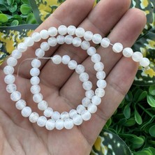 Mat Küre Beyaz Akik Taşı 6mm