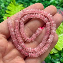 Rondela Pembe Kuvars Taşı 6x2 mm