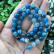 Fasetli Küre Lacivert Akik Taşı 8 mm