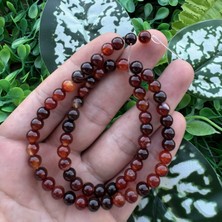 Küre Kızıl Kahve-Siyah Akik Taşı 6mm