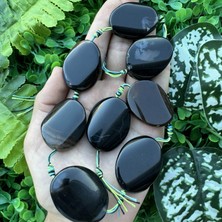 Oval Yamuk Siyah Akik Taşı 30X40 mm