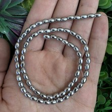 Arpa Gümüş Hematit Taşı 4x6 mm