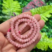 Rondela Pembe Kuvars Taşı 6x4 mm