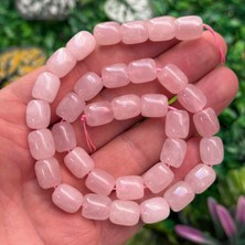 Oval Silindir Pembe Kuvars Taşı 10X12 mm