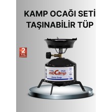 Dinç Store 44 Kompakt Kamp Ocağı Seti Gaz Tüplü Ayarlanabilir Alevli 400G Hafif Tasarım DINÇSTORE-4522