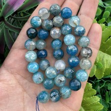 Fasetli Küre Mavi Akik Taşı 10 mm