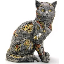 Dinç Store 44 Steampunk Polyester Kedi Figürü ALK2455 DINÇSTORE-4522