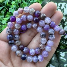 Fasetli Küre Lila Akik Taşı 8mm Doğal Taş ve Özellikleri