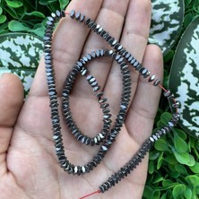 Kare Rondela Füme Hematit Taşı 4x2 mm