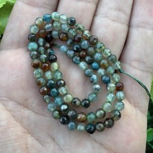 Fasetli Küre Yeşil Mix Akik Taşı 4 mm