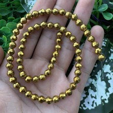 Fasetli Küre Gold Hematit Taşı 6 mm