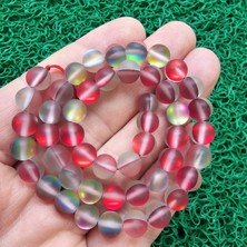Küre Buzlu Kırmızı Termal Kuvars Taşı 8 mm