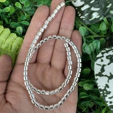 Silindir Parlak Gümüş Hematit Taşı 5x5 mm