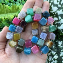 Küp Renkli Mix Akik Taşı 11 mm