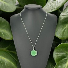 Altıngen Yıldız Aventurin Taşı Kolye