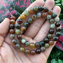 Küre Kahve-Yeşil Akik Taşı 8 mm