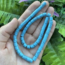 Koyu Silindir Turkuaz Taşı 6X6MM