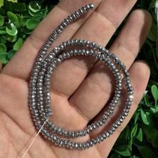 Fasetli Rondela Gümüş Hematit Taşı 4x2 mm
