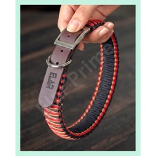 Elar Aksesuar El Yapımı Deri ve Paracord Köpek Boyun Tasması – Örgü Urban 07