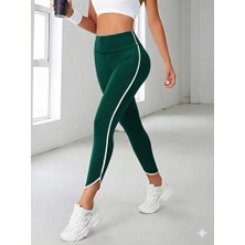 Kadın Yüksek Bel Yan Şerit Detaylı Dalgıç Tayt