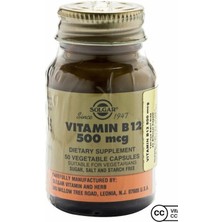 Solgar Vitamin B12 500 Mg 50 Kapsül 08-2024