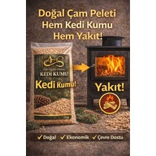Ahs Çam Peleti Kedi Kumu | Doğal, Ekonomik, Yüksek Emicilik, Kokusuz 15 kg