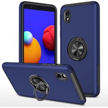 Eco Port Samsung Galaxy A01 Core Kılıf Elit Yüzüklü Kapak - Lacivert