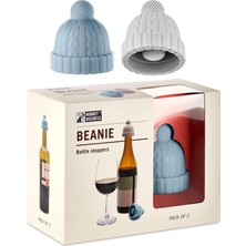 Nealdin Bere Tasarımlı Silikon Şarap Şişe Tıpası Seti 2’li Bpa Içermez Mavi Gri