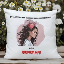 Qoeuyl Boutique Bu Kalbi Durdururum Ama Kırdırmam Baskılı Motivasyon Hediyelik Elyaf Saten Dekoratif Yastık
