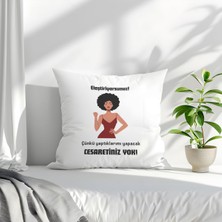Qoeuyl Boutique Yaptıklarımı Yapacak Cesaretiniz Yok Baskılı Motivasyon Hediyelik Elyaf Saten Dekoratif Yastık