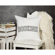 Qoeuyl Boutique Bookish Baskılı  Hediyelik Elyaf Saten Dekoratif Yastık