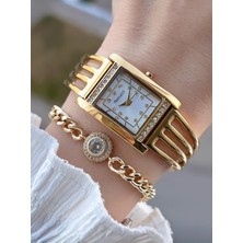 Ferrucci Kaburga Tasarım Çelik Kordonlu 3 Atm 2 Yıl Garantili Kadın Kol Saati+Bileklik FK11061.F2