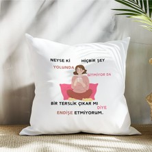 Qoeuyl Boutique Neyse Ki Hiç Bir Şey Yolunda Gitmiyor Baskılı Komik Hediyelik Elyaf Saten Dekoratif Yastık