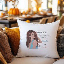 Qoeuyl Boutique Üzerimde Ne Var Diye Sormuşsunuz Kem Göz ve Nazar Baskılı Komik Hediyelik Saten Dekoratif Yastık