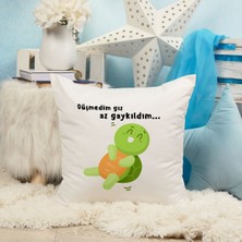 Qoeuyl Boutique Düşmedim Az Gaykıldım Baskılı Komik Hediyelik Elyaf Saten Dekoratif Yastık