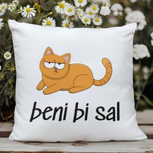 Qoeuyl Boutique Beni Bi Sal Baskılı Komik Hediyelik Elyaf Saten Dekoratif Yastık