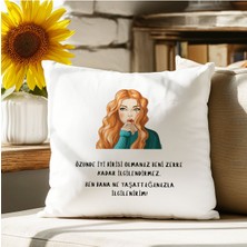 Qoeuyl Boutique Özünde Iyi Birisi Olmanız Beni Ilgilendirmez Baskılı Motivasyon Hediyelik Saten Dekoratif Yastık