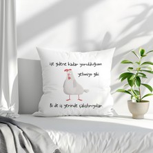 Qoeuyl Boutique Bir De Iş Yerinde Çalıştırıyorlar Baskılı Komik Hediyelik Elyaf Saten Dekoratif Yastık