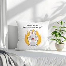 Qoeuyl Boutique Bunun Neresi Beni Alakadar Ediyor Baskılı Komik Hediyelik Elyaf Saten Dekoratif Yastık