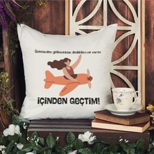 Qoeuyl Boutique Üstesinden Gelemez Deiklerinizin Içinden Geçtim Baskılı Motivasyon Hediyelik Saten Dekoratif Yastık