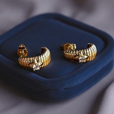 Luckyb Store Gold Renk Taşlı Xuping Küpe