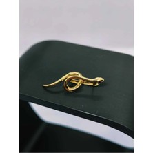 Art3 14 Ayar Altın Kaplama Minimalist Yılan Figürlü Küpe - Kararmaz Seri Bohem Tasarım