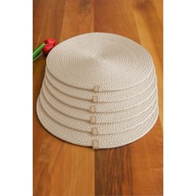 6 Adet Krem Jüt Supla / Amerikan Servis Lux Sunum Tabak Altlığı Deka Home